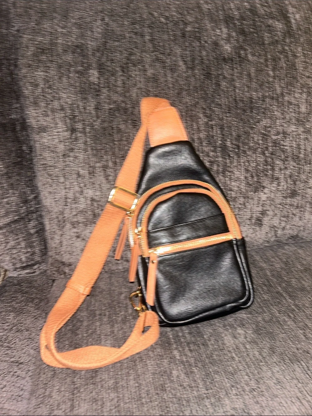 Black and Tan women’s Crossbody Sling Bag
